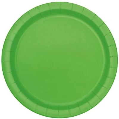 Imagen de Unique Platos de Papel Ecológicos 23 cm Verde Lima Paquete 16, Color lime green (31433EU)