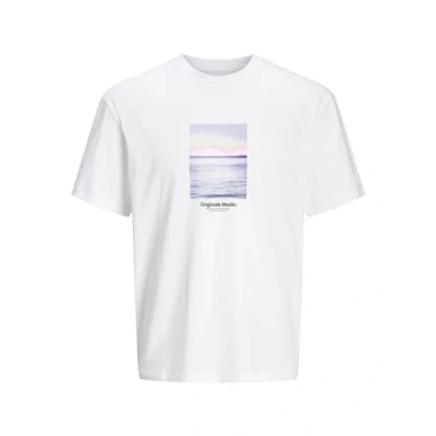 Imagen de Jack &amp; Jones Jorvesterbro Picture SS CREW NECK Camiseta estampada Bright white, Hombre, Talla: Small, white