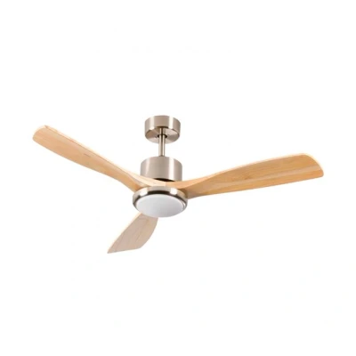 Imagen de Ventilador de Techo con Luz LED Silencioso 3 Aspas Madera 56W Potencia Modelo Alaska Dayron Negro/Marrón Mando a Distancia y 6 Velocidades Controlables