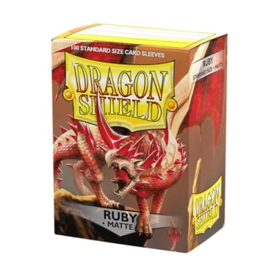 Imagen de Dragon Shield ART11037 Matte Standard Size Sleeves 100pk Ruby, Multicoloured