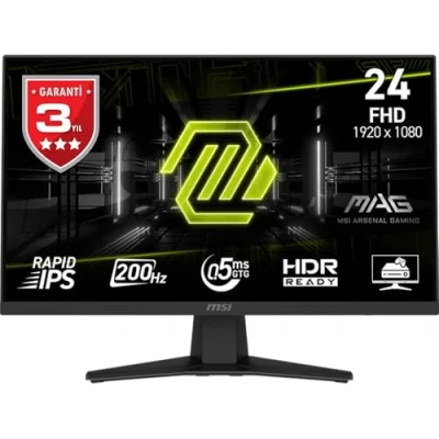 Imagen de MSI mag 244F, 24&quot;,FHD,1920x1080 Monitor Gaming, 200Hz, 0.5ms, HDR Ready, AMD FreeSync Premium, Eye Care, AI Vision, HDMI 2.0b, DP 1.2a, Sin Marco, Inclinación Ajustable, Soporte Vesa, Negro