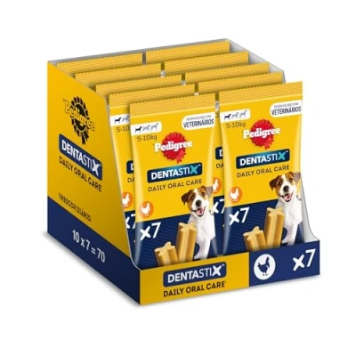 Imagen de Pedigree Dentastix Snack Dental para la Higiene Oral de Perros Pequeños (10 paquetes 7ud)