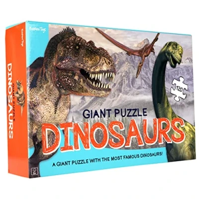Imagen de Barbo Toys Classic Line Puzzle Gigante Dinosaurio de 120 Piezas para niños a Partir 3 años Suelo los Dinosaurios más Famosos Infantil
