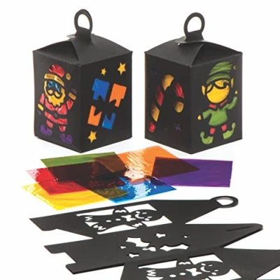 Imagen de Baker Ross Kits de Farolillos Navidad (Paquete 4) Manualidades navideñas Infantiles, Multicolor