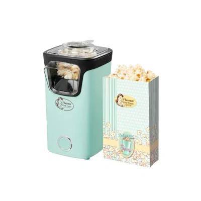 Imagen de Bestron palomitas turbo en menos de 2 minutos, máquina con tecnología aire caliente, incluye 10 bolsas y vaso medidor integrado, colección Sweet Dreams, color: verde