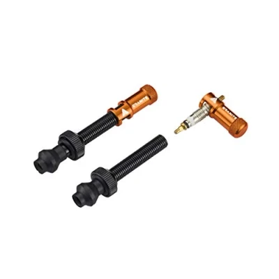 Imagen de Granite Juicy Nipple Tapón de Válvula y Juego Vástago Presta, Tapas Polvo para Neumáticos Bicicleta con Función Extracción Núcleo (Naranja)