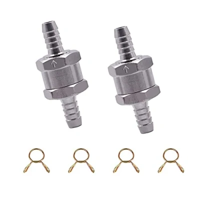 Imagen de 2 Pcs Válvula de Retención Combustible,Válvula Combustible Aluminio Aleación,Auto Carburador Valvula Retencion,Valvula Antiretorno Gasoil,para Automóvil,Barco,Helicóptero
