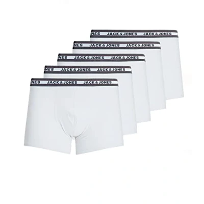 Imagen de Jack &amp; Jones Jacoliver Trunks 5 Pack, Hombre, Pack de X Blancos, L