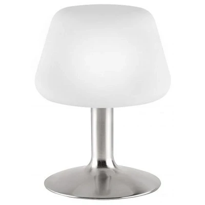 Imagen de Paul Neuhaus Lámpara de mesa Till, color acero, cristal, atenuable