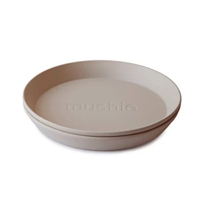 Imagen de Mushie Platos Redondos para Niños Set de 2 Reutilizables libres BPA Aptos lavavajillas y microondas Fabricados en Dinamarca Vanilla