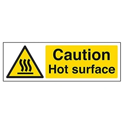 Imagen de vsafety 62016 ax s Temperatura de aviso &quot;precaución superficie caliente señal, autoadhesivos, paisaje, 300 mm x 100 mm, color negro/amarillo