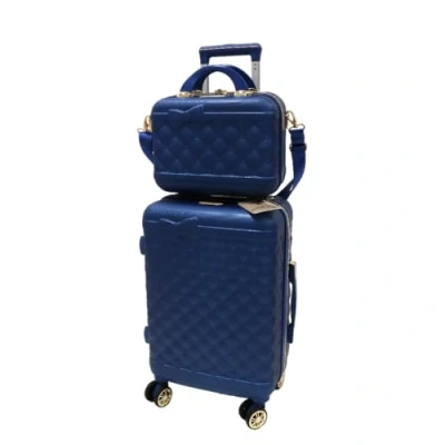 Imagen de Camomilla Juego 2 Piezas Maletas, Trolley (40 lt.) + Neceser (15 lt.), Material Rígido, Ruedas Pivotantes, Colección Ribbon, Color Blue Jeans