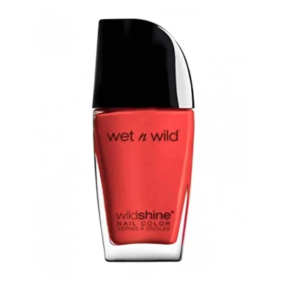 Imagen de Wet n Wild Shine Nail Color Esmalte de Uñas Secado Rápido Pintauñas Rojo Luminoso Larga Duración Acabado Brillante, Textura y Efecto Fabuloso Heatwave