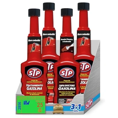 Imagen de STP Pack gasolina Tratamiento motores + Limpia Inyectores para Reduce emisiones, tubo de escape, ahorra combustible y mejora el rendimiento