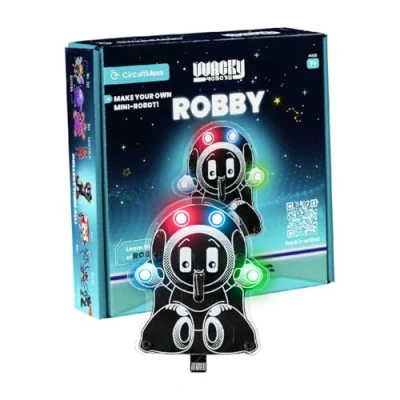 Imagen de Cefa Toys Wacky Robot Robby, Juguete Educativo STEM, Construcción de Interactivo, Aporta Conocimientos Electrónica, Estimula la Resolución Problemas y Lógica, A Partir 7 Años