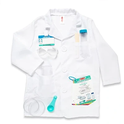 Imagen de Melissa &amp; Doug Disfraz cientifico Para niños y niñas, Traje de fiesta con accesorios, Juego imitación, halloween o carnaval, creativo, niñas 3 6 años