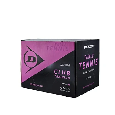 Imagen de Dunlop Club Training Pelotas de Tenis Mesa (144 Unidades, para Principiantes), Color Blanco