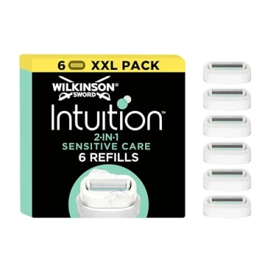 Imagen de Wilkinson Intuition Sensitive Care para Mujeres Pack XXL de 6 Recambios con Bandas Protectoras E Hidratantes Aloe Vera, Vitamina y B5