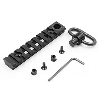 Imagen de ACEXIER Tactical Keymod Scope Rail Mount Picatinny Weaver Secciones 6 Ranuras Base de Montaje con QD Sling Swivel Adaptador Llave HT1 0039
