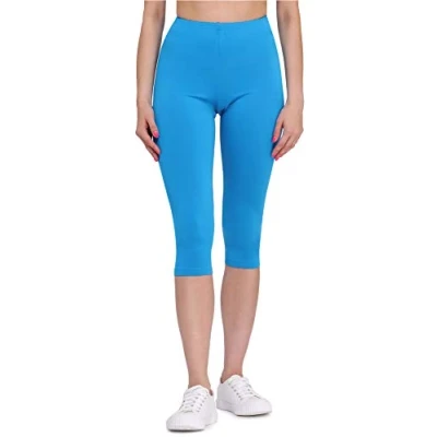 Imagen de Bellivalini Leggins 3/4 Piratas Mallas Deportivas Capri en Viscosa Mujer Leggings Pirata Fitness para Deporte BLV50 148 (Cobalto, M)