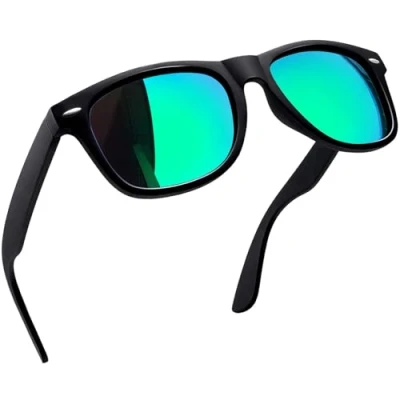 Imagen de Joopin Gafas de Sol para Hombre y Mujer Polarizadas Clásicas Cuadradas UV400 Protección con Efecto Espejo Verde Retro Sunglasses Women Men Unisex Oculos Homem