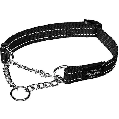 Imagen de Rogz Utilidad tamaño Reflectante Serpiente obediencia Half Check Collar de Perro, Medium 12/18 Inch