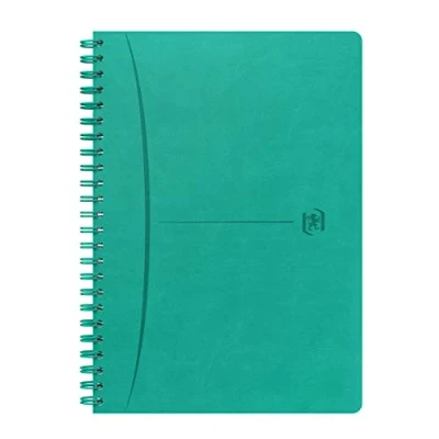 Imagen de Oxford Signature Cuaderno (A5, cuadriculado pequeño, 5 mm, 160 páginas, encuadernación completa, piel sintética), color turquesa