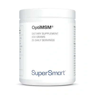 Imagen de Supersmart OptiMSM (Methyl Sulfonyl Methane) Apoya a Articulaciones, Huesos y Músculos Saludables Mejora la Salud del Cuerpo en General No OGM Sin Gluten 200 g