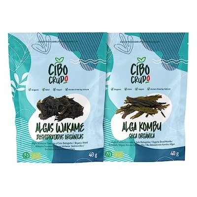 Imagen de Alga Kombu Bio 40g. Algas Premium Calidad para Sopa Dashi o Miso. Deshidratadas Ecológica Secada al Sol. Rica en Fibras y Sales Minerales.