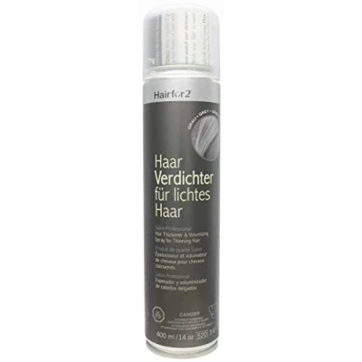 Imagen de Hairfor2 Spray Espesante contra el cabello claro Polvo capilar disperso Rellenador Caída del (400 ml, gris)