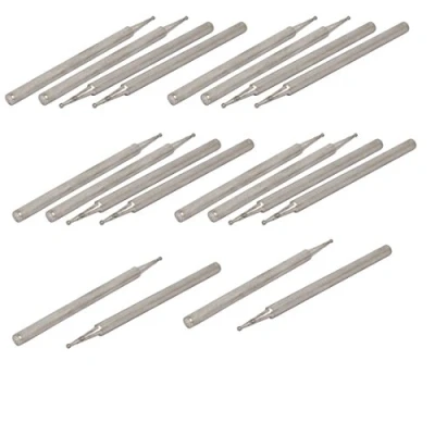 Imagen de sourcing map Mango de 2,35mm Diámetro 0,5mm Cabezal Diamante en Forma Bola Molienda Punta Montado Bit 20pcs