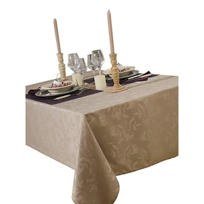 Imagen de CALITEX Mantel adamascado de 150 x 350 cm, Color marrón