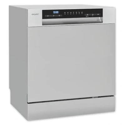 Imagen de Exquisit® Lavavajillas 55Cm, Clase D, Color Negro, 8 Servicios, 7 Programas de Lavado, Inicio Diferido 24H, Indicadores Falta Sal y Abrillantador, Consumo 130 kWh/100ciclos, Medidas 59x55x50 Cm.