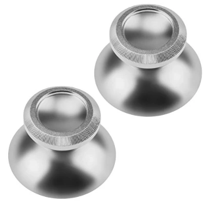 Imagen de Aussel Metal Aluminio Thumbsticks Thumb Grip Stick para PS4 Xbox un Game System Controller 2 en 1 Plata