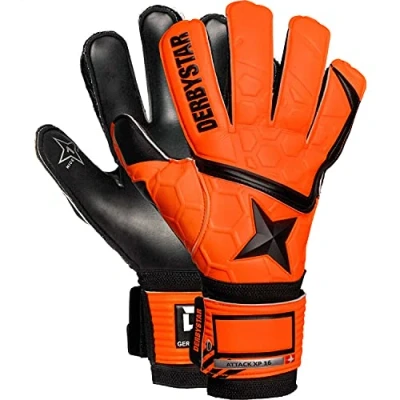 Imagen de Derbystar Attack XP16 Guantes de Portero Infantiles, Color Naranja y Negro, Talla 0