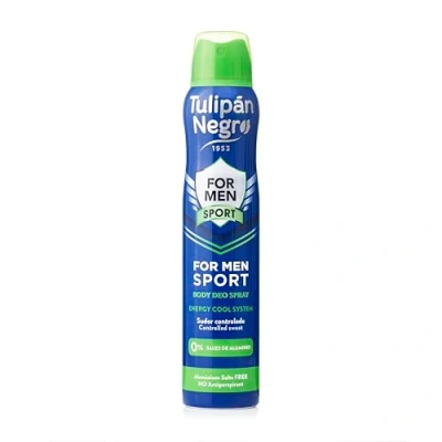 Imagen de Tulipán Negro Desodorante Spray for Men Sport 200 ml Antitranspirante Efecto Energy Cool Control del Sudor Todo el Día Fragancia Masculina Duradera