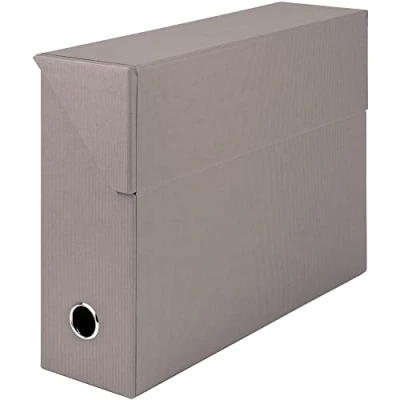 Imagen de Rössler Papier 1319452493 S.O.H.O. Caja de archivo, con solapa lateral y orificio agarre, color topo, 9,5 x 33,5 25,5 cm, 1 unidad