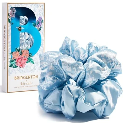 Imagen de Bridgerton x Kitsch coleteros de satén para mujer, más suaves que la seda, niñas, lazos seda el cabello no dañan cabello, soportes cola caballo, 2