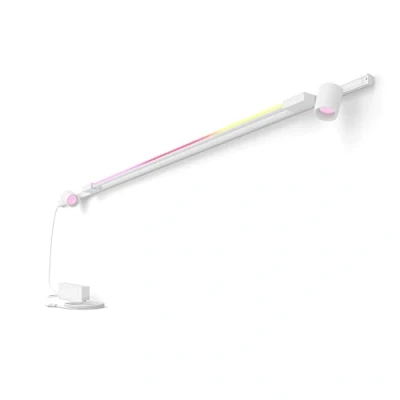 Imagen de Philips Hue Kit Perifo Iluminación en carril White and Color Ambiance Set base de pared (blanco) 200cm con 2 focos y tubo luz Gradient Anclajes incluidos