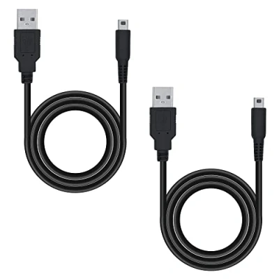 Imagen de Mcbazel 2 Piezas Cable Cargador USB para NS DSI/ 3DS/3DS XL/New 3DS/New 3DS 2DS 2DS/2DS XL/2DS/Dsi XL Negro