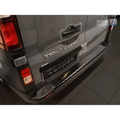 Imagen de Avisa Protector del Parachoques Trasero Inoxidable Negro Compatible con Opel Vivaro 2014 2019 &amp; Renault Trafic FL / Fiat Talento 2016 Nissan NV300 2021 &#039;Ribs&#039;