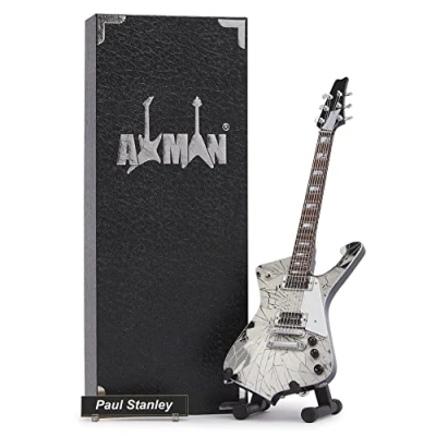 Imagen de Axman Paul Stanley Réplica de guitarra en miniatura, regalos musicales, hecha a mano, ornamental 1/4