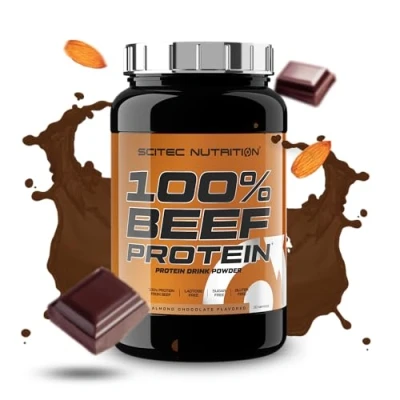Imagen de Scitec Nutrition 100% Beef Protein, Bebida proteica en polvo aromatizada, Sin lactosa, azúcar, gluten, 900 g, Chocolate con almendras