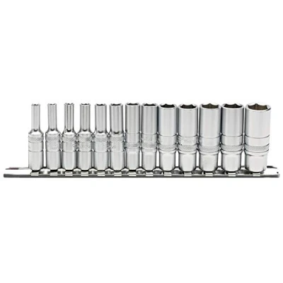 Imagen de Draper 16490 Lote de 13 enchufes 1/4 pulgada métricos en barra metal