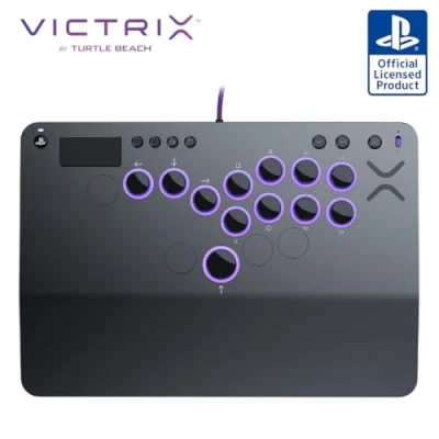 Imagen de Turtle Beach Victrix Pro KO Leverless All Button Fight Stick for PlayStation 5, Officially Licensed PS5PS4, Windows 10/11 PC, Customizable eSports Tournament Ready Controller, Gray