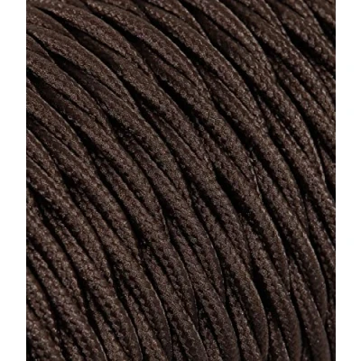 Imagen de Cable de Tela para lámpara, 3 Hilos (3 x 1,50 mm2) Marrón. Fabricado en Italia (5 Metri)