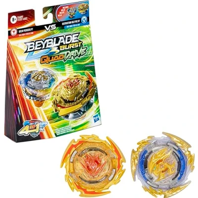 Imagen de Beyblade Burst Quad Drive Lote de 2 peonzas (Decay Perseus P7 VS Destruction Belfyre B7 [Hasbro] F4489)