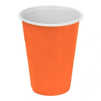 Imagen de Algon Set De Vasos Color Naranja 250cc 25 Unidades Plástico Resistente Y Reutilizable Diseño Moderno Elegante Ideal Para Fiestas Eventos