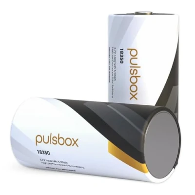 Imagen de pulsbox 18350 Batería de ion litio (3,7 V, tapa plana, 1600 mAh, 8 A, 2 baterías) (polo positivo elevado)