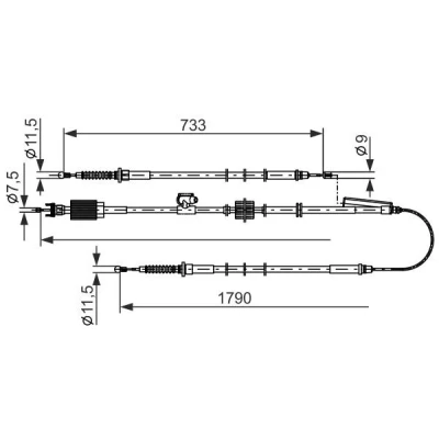 Imagen de BOSCH 1 987 482 803 Cable de Freno Mano 1790, 733